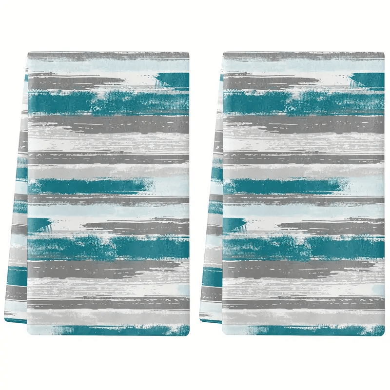 TEMU 2pcs, Gradient Dish Towels, Soft Absorbent Fingertip Towel, Kitchen Bar Tea Towels Set, Bathroom Supplies, Home Decor, 16 X 24 Inch