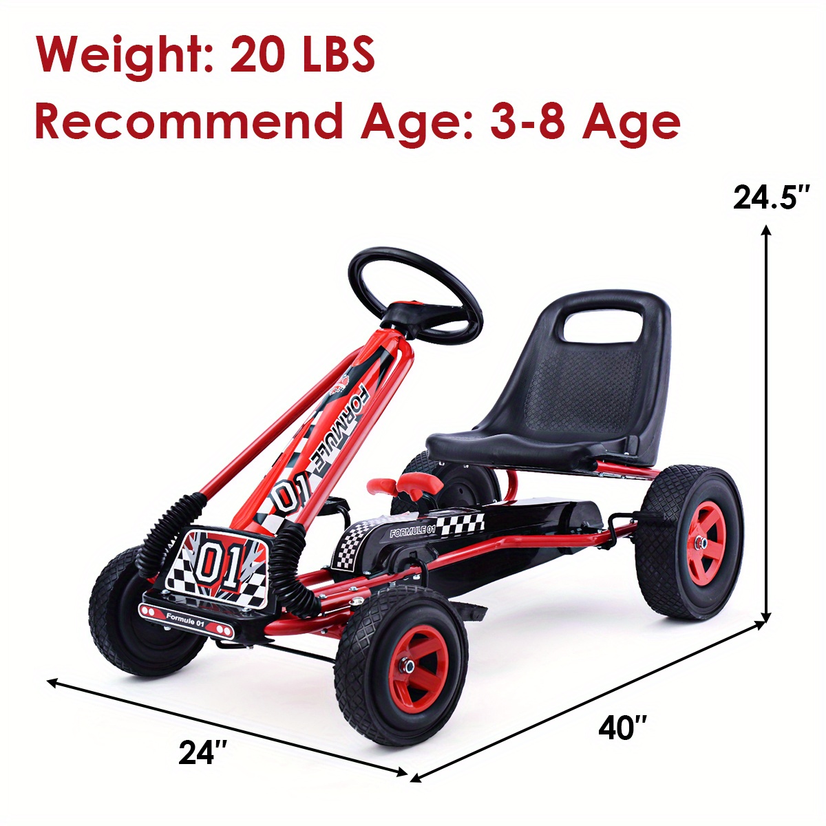 coche pedales ninos go kart 4 ruedas asiento Temu