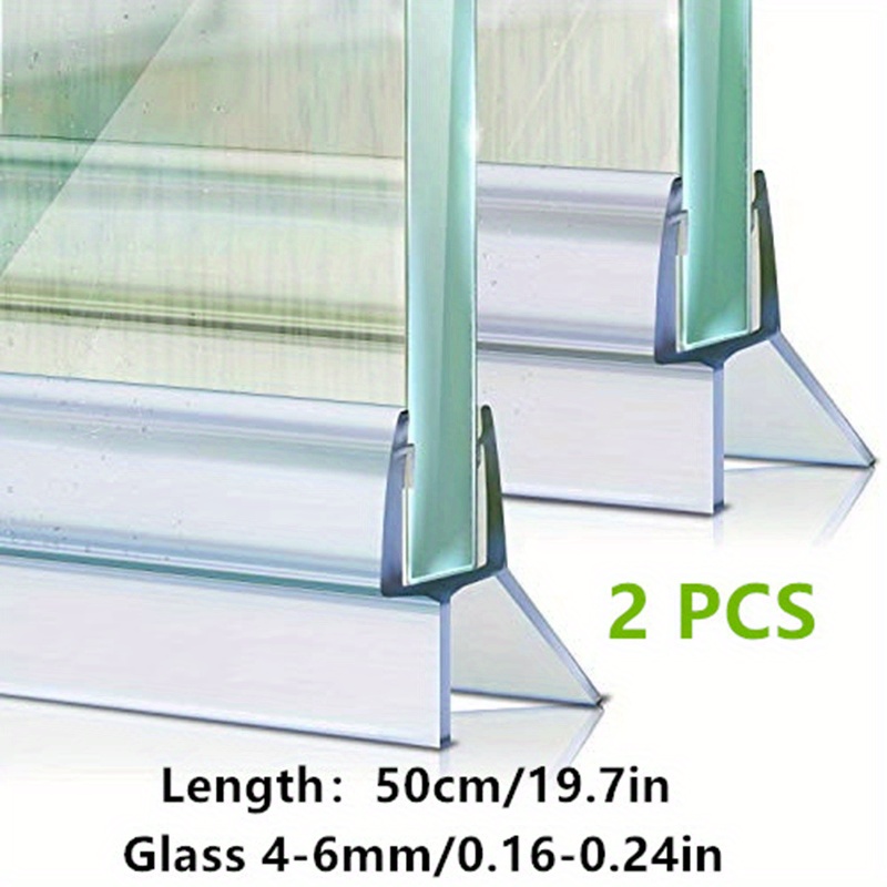 

2pcs Shower Door Seal Strip, Pvc Plastic, No Electricity Needed, Glass Screen Rubber Guard For Bathroom, Straight Bath Bottom Water Stopper