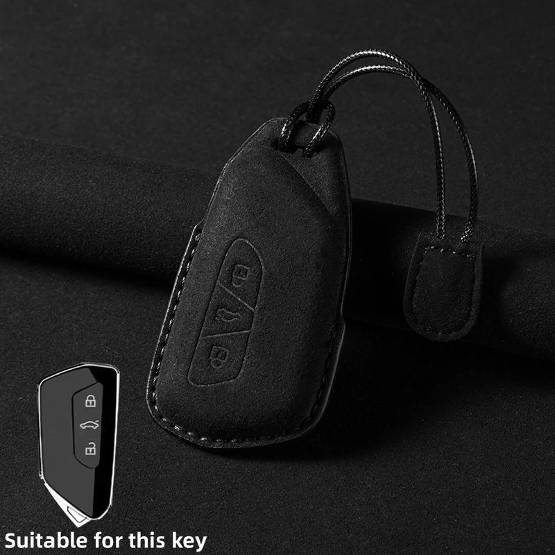 Image of Pu Leather Car Key Case Cover For Golf 8 Mk8 Octavia A8 Mk4 2020 2021