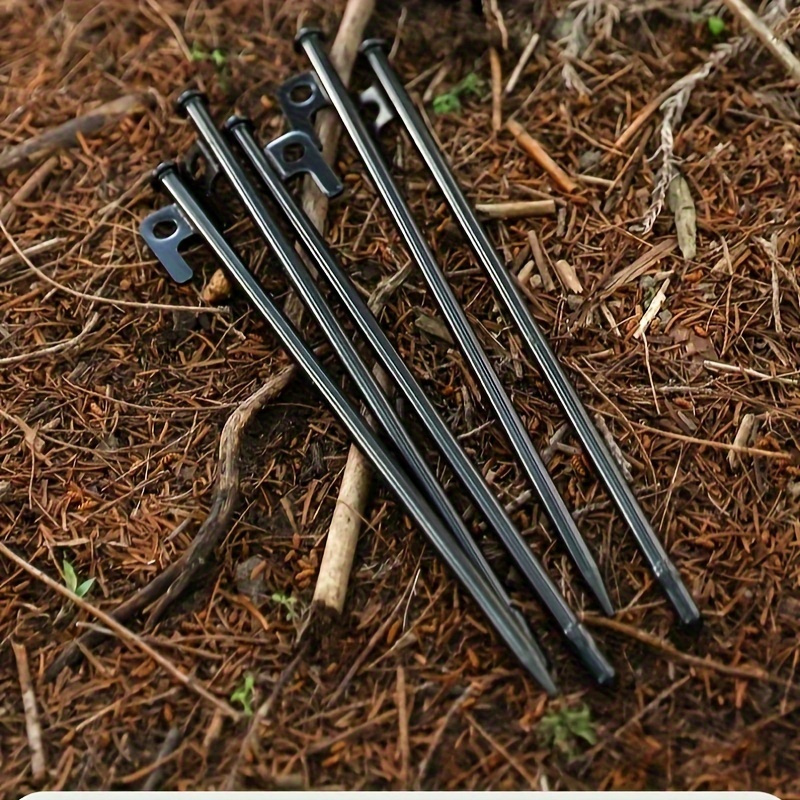 

10pcs High-intensity Sturdy And Extended Steel Pegs For Outdoor Camping Tents, Canopies, And Tarps In Snow And Beach Camping