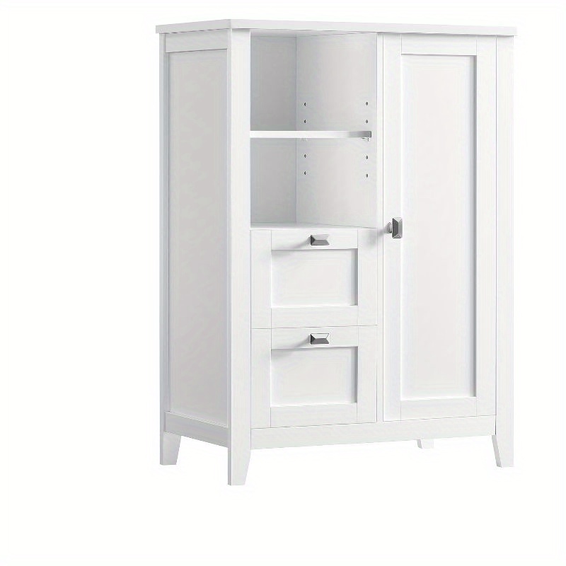 

Vasagle Bathroom Floor Storage Cabinet, Bathroom Cabinet Freestanding, Kitchen Cabinet, With Open Compartment, 2 Drawers, Adjustable Shelves, 11.8 X 21.7 X 31.5 Inches, White