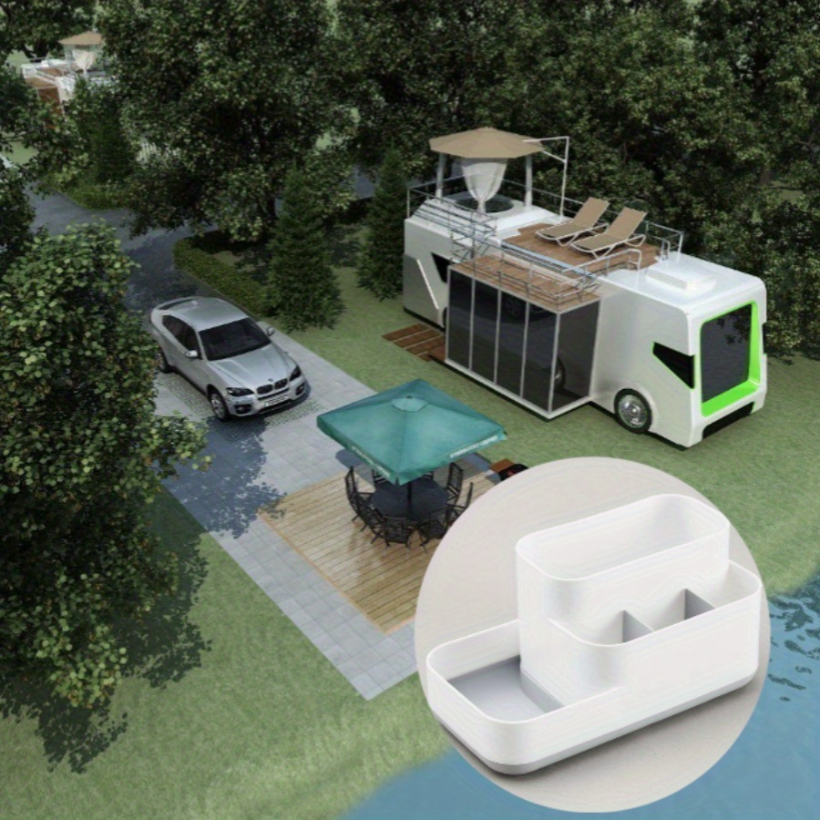 

1pc Versatile Plastic Storage Organizer For Cosmetics, Jewelry & Office Supplies - Tension Mount Design