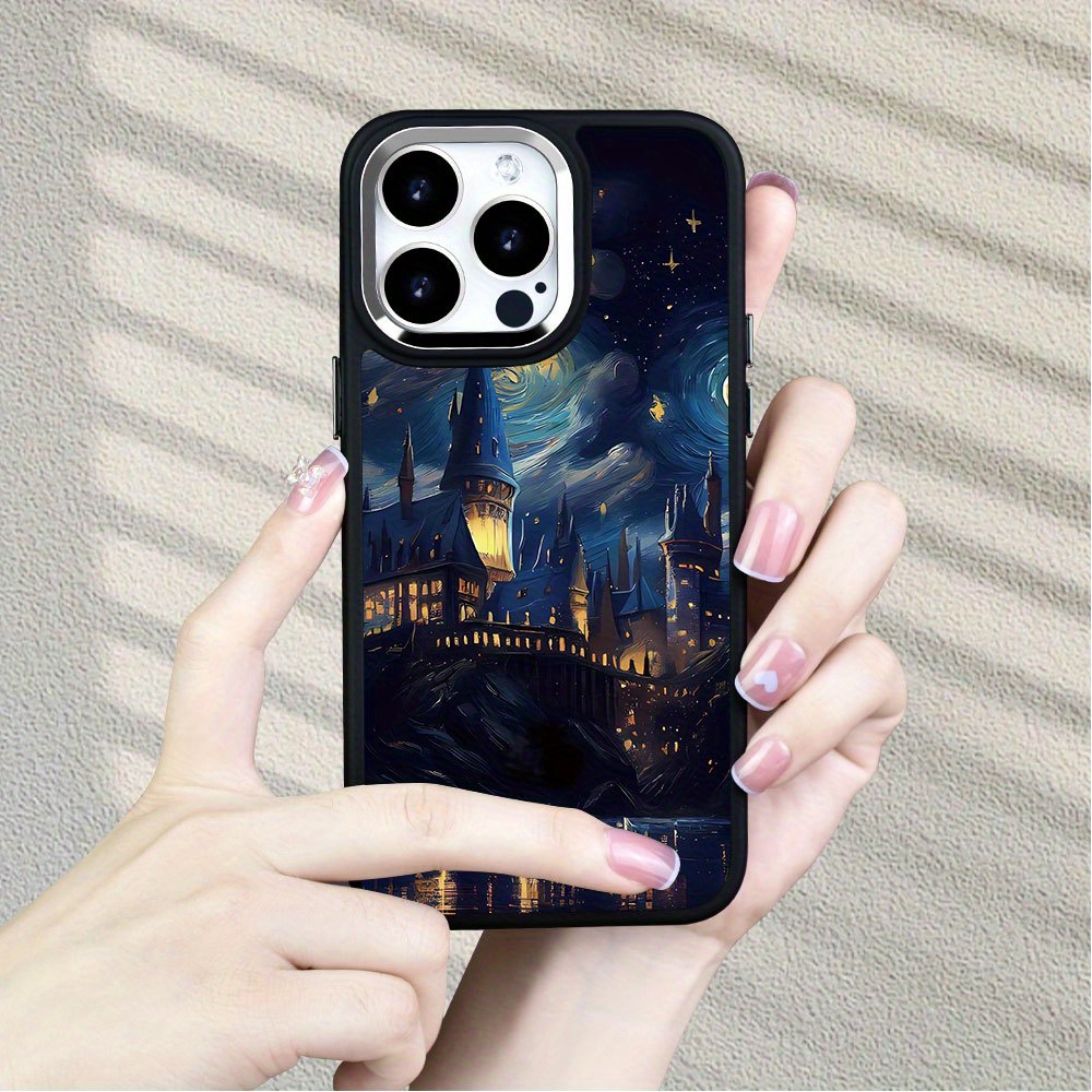 

Starry Night Castle Artistic Cartoon Pattern Tpu Phone Case, Stylish Universal Protective Cover For Smartphone