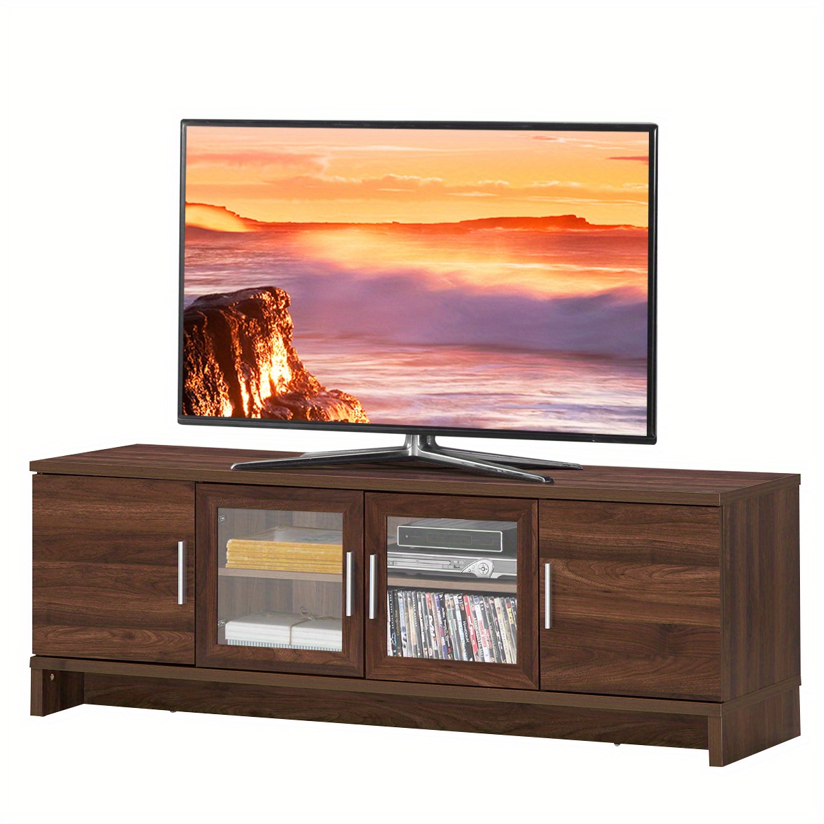 

Lifezeal Tv Stand Media Entertainment Center For Tv's Up To 70" W/ Storage Cabinet Walnut