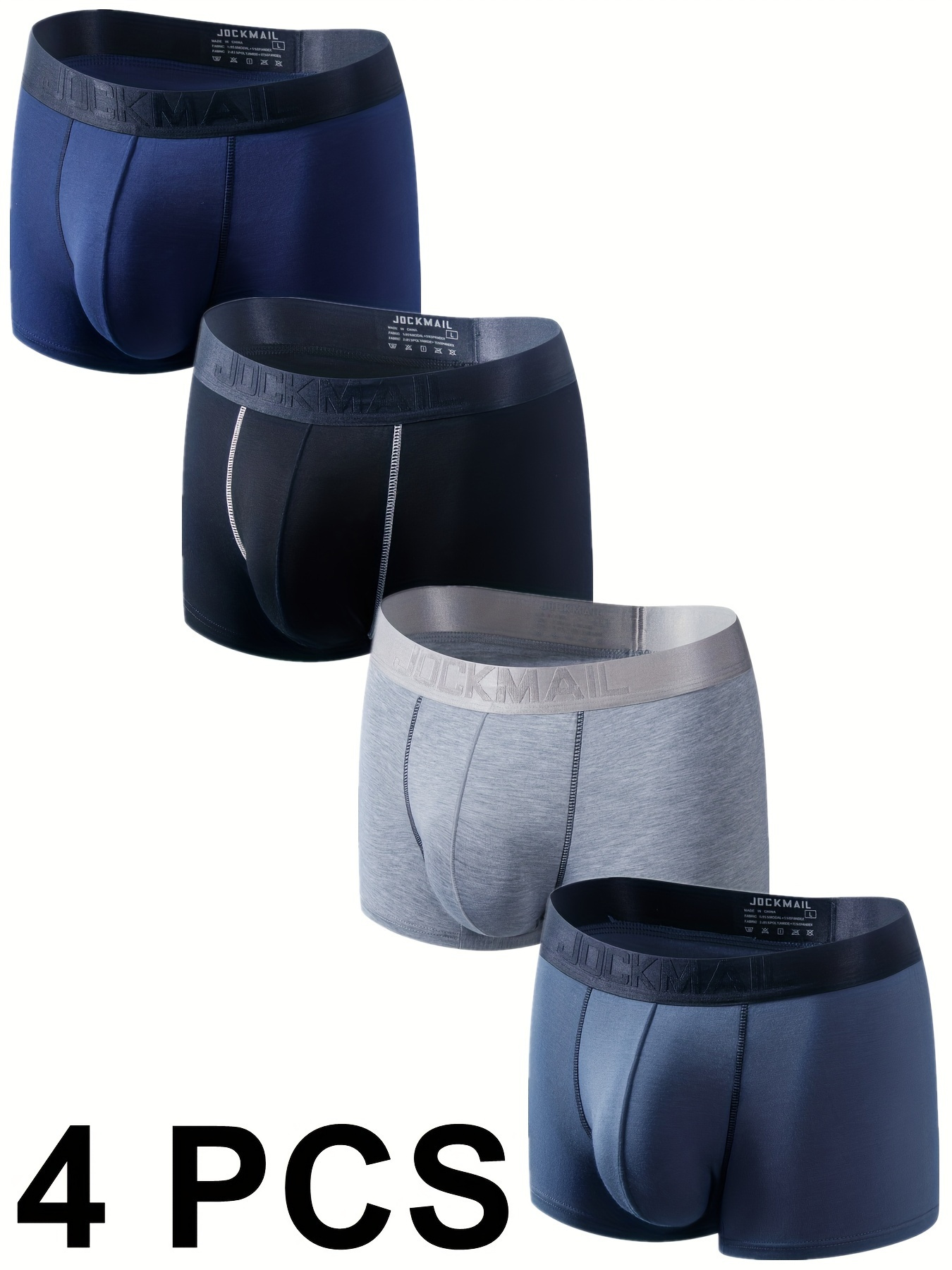 4pcs   mens solid modal boxer briefs breathable stretchy underwear casual shorts with   pockets   fit for casual attire sports  able underwear boxer shorts medium  
