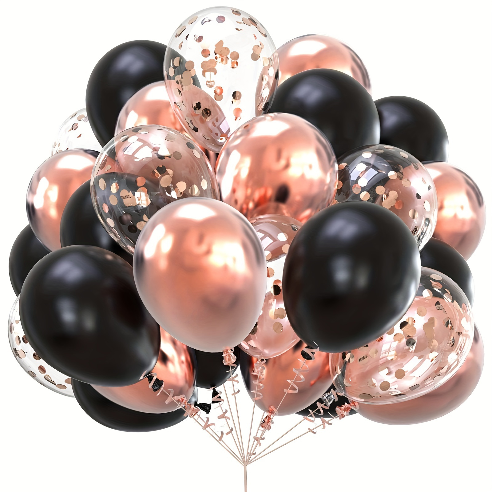 

45-piece Matte Black & Rose Golden Balloon Set - Ideal For Birthdays, Bridal Showers, Weddings & Anniversaries Flower Balls For Wedding Centerpieces