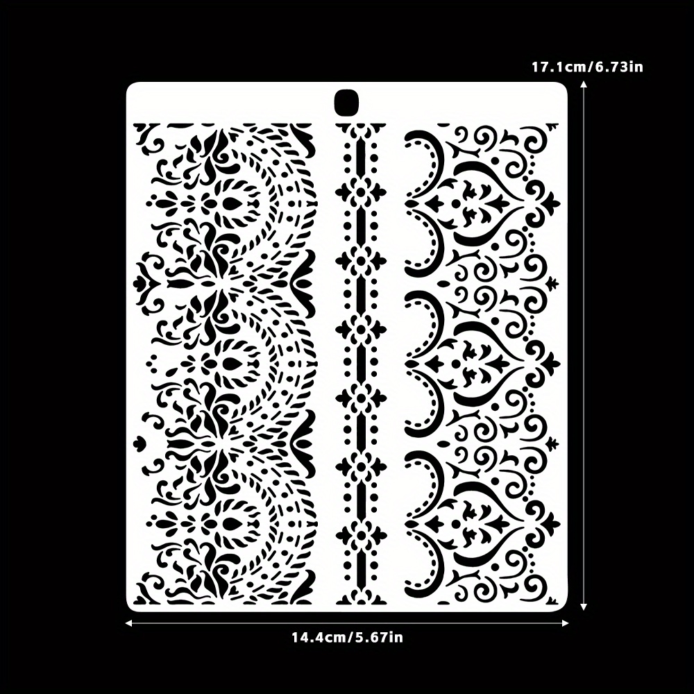1pc Retro Lace Stencil For Painting, Reusable Stencil For Painting On Wood, Tile, Paper, Fabric, Floor And Wall. For Decor Diy Scrapbooking, Cardmaking And Crafts. !