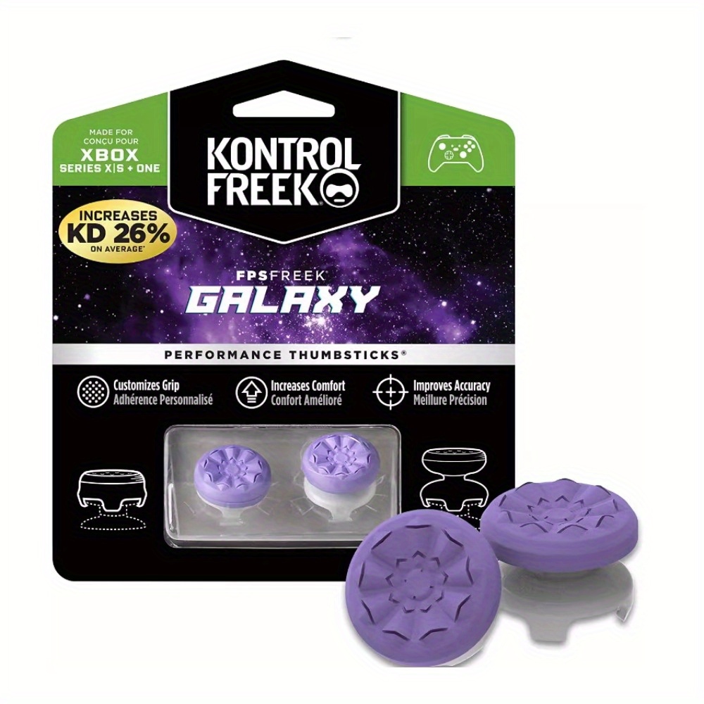 

Fps Galaxy Performance Thumbsticks For 1 And Series X/s - 1 High-rise, 1 Mid-rise - Black/white/purple Design - No Battery Included - Silicone Material