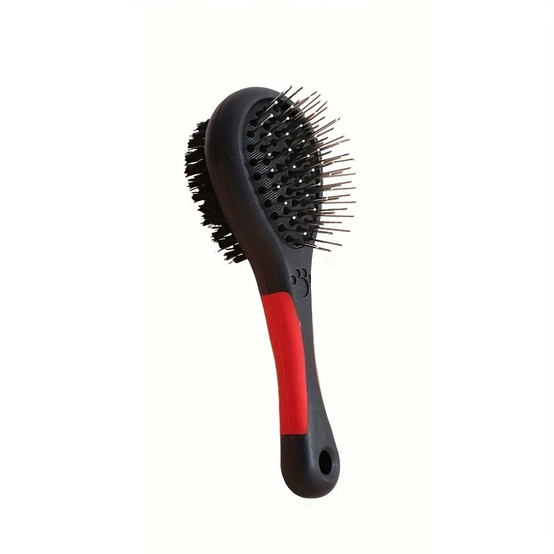 Image of 1pc Dog Brush Cat Pet Grooming Comb, Double Sided Pin Cleans For Pets Shedding And Dirt Grooming Tool