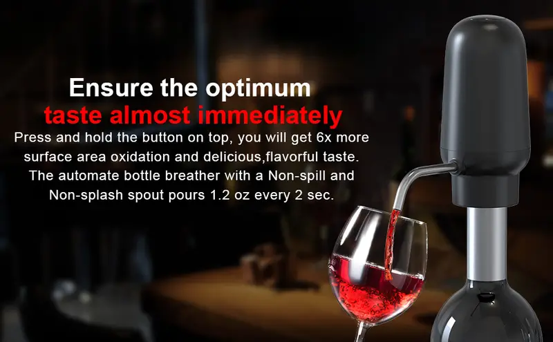 taivodb conjunto de abridor elétrico para vinho 4 com recarregável, arejador e despejo automático, corta-foil & tampão a vácuo - usb-c, , sem fio eletrônico com cabo de carregamento ideal para casa, restaurantes amantes do vinho 36 ergonômico durabilidade reutilizável perfeito como manual e acessórios detalhes 2