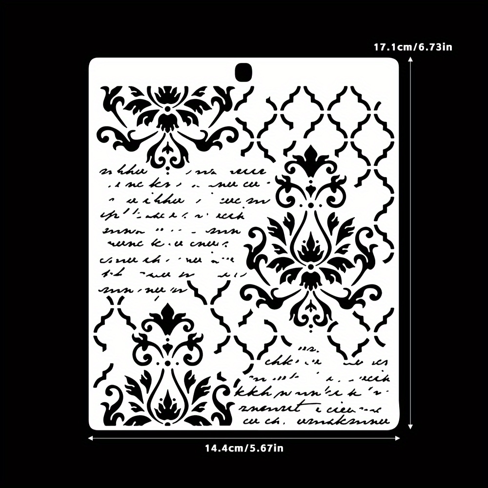 TEMU 1pc Vintage Garden Stencil Suitable For Painting, Reusable For Wood, Tile, Paper, Fabric, Floors, And Walls. Perfect For Decor, Scrapbooking,