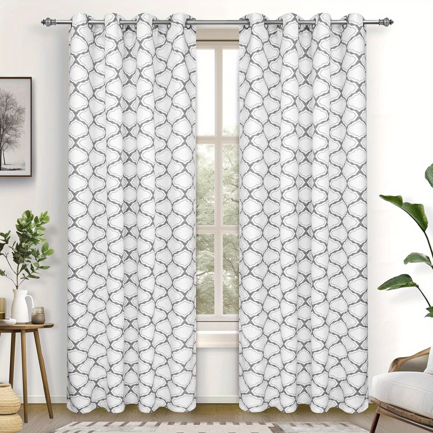 

1 Set Curtains For , 84 Long Darkening Patterned Drapes, 2 Set