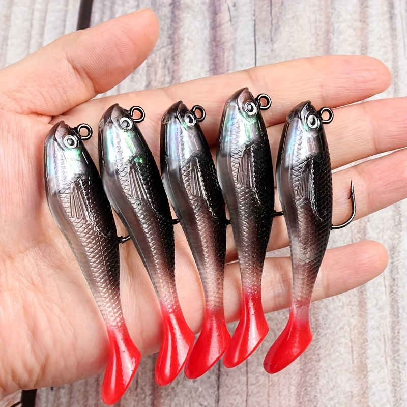 TEMU 5pcs Fishing Lure Set, Bionic Fishing Lure, Soft Plastic Bait, Fishing Tackle