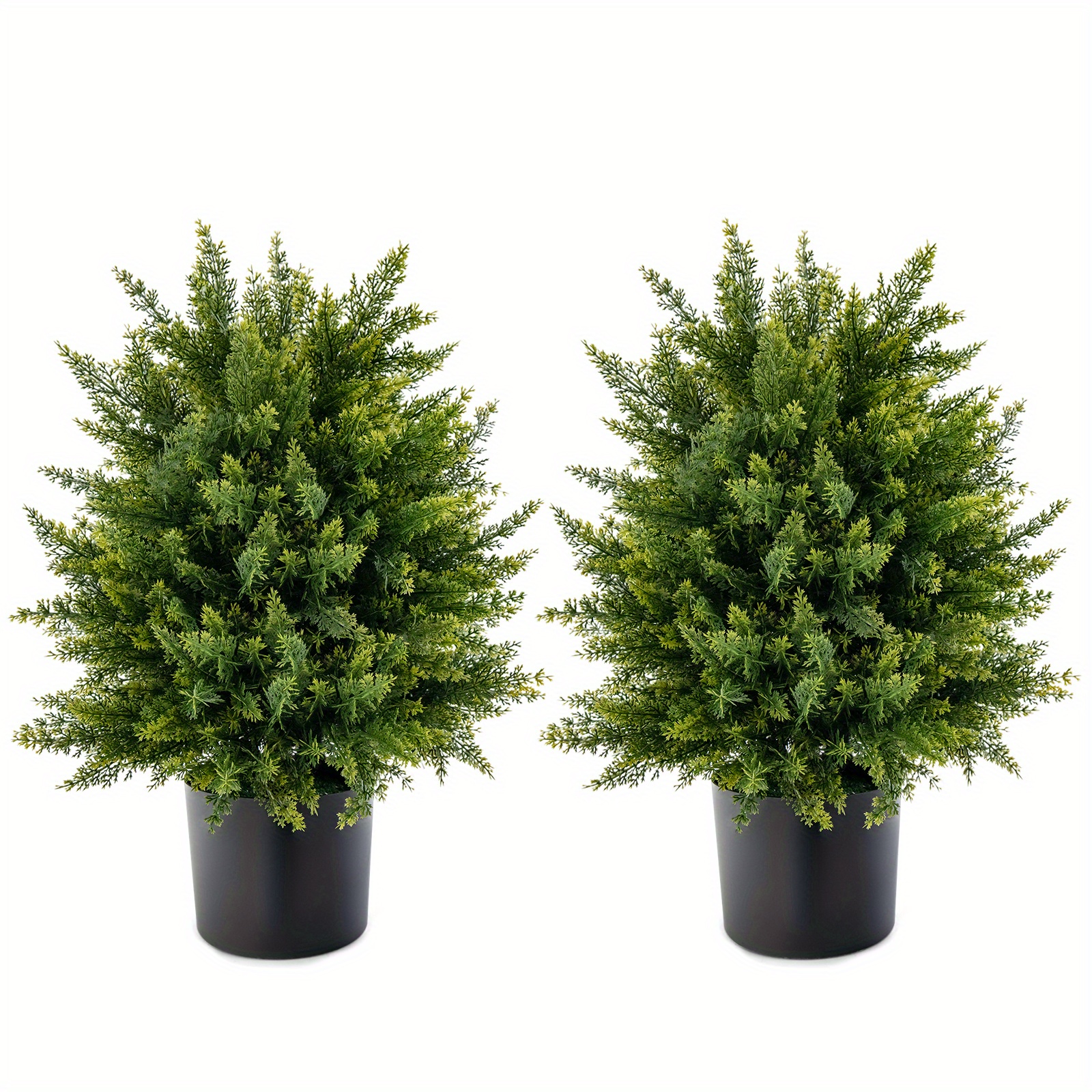 

Lifezeal 22" Artificial Cedar Topiary Ball Tree 2-pack Faux Shrub Bush Trees For Decor, Art Sign