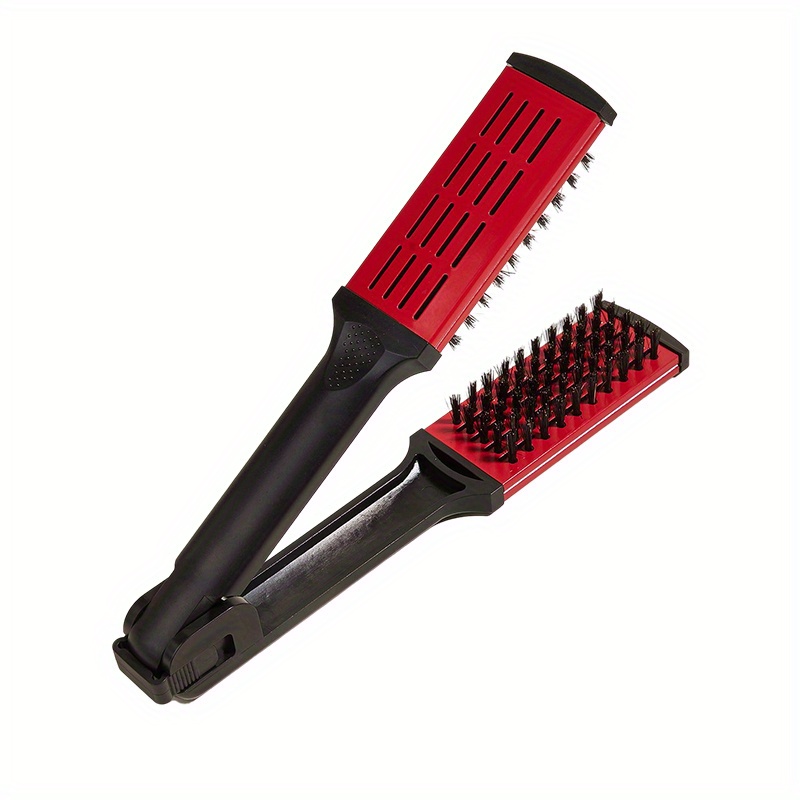 E-shop WANMEI Glätteisen Haarschneider Großhandel V-Schiene Kamm Gerade Locken Doppelnutzung Kamm Ziehen Unaufgeladen Haushalt Glätteisen Schiene Kamm