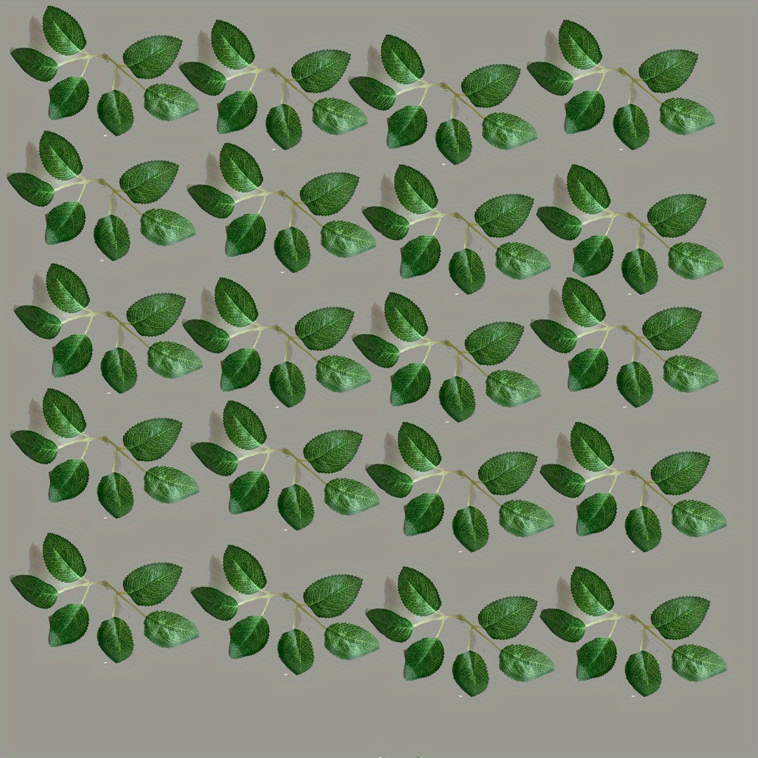 Image of 120pcs Fabric Rose Leaves, Artificial Greenery For Wedding & Engagement Decor, Bulk Plants For Diy Bouquets & Home Decoration, St Patrick's Day Easter Spring Summer Crafting Supplies