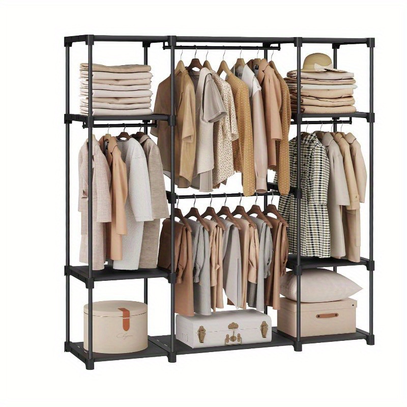 

Portable Closet, Freestanding Closet Organizer, Clothes Rack With Shelves, Hanging Rods, Storage Organizer, For Cloakroom, Bedroom, 59.5 X 16.9 X 65.4 Inches