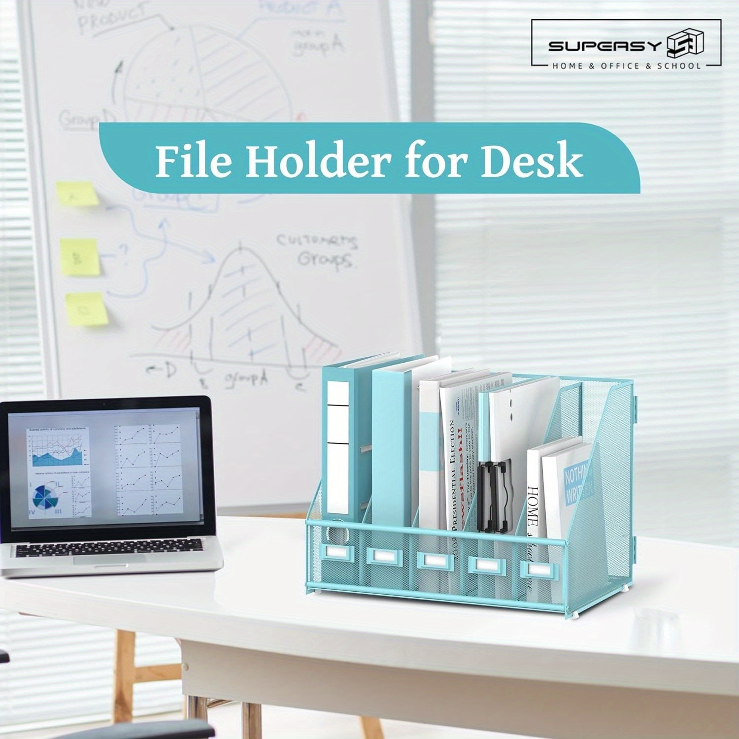 

Sharkwoods Desk Magazine File , Desk Organizers Metal 5 Compartments File Organizer For , Desktop