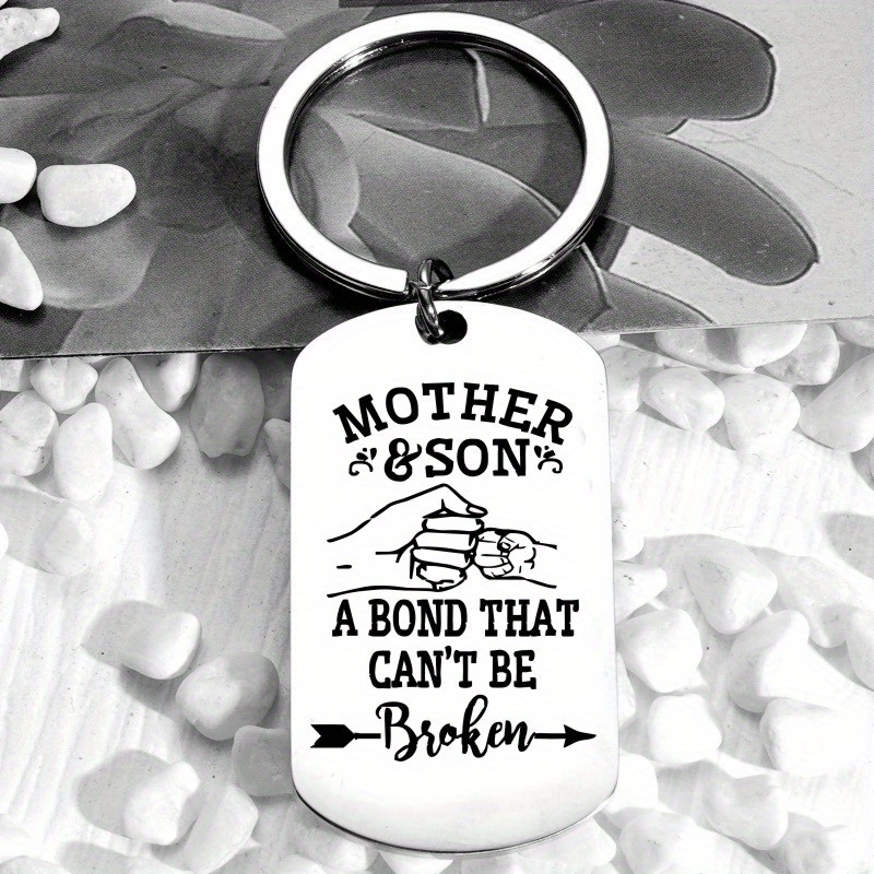 

Stainless Steel Keychain - Perfect Gift For Mom On Day, Christmas, Birthday From Son, Mother Keychain, Gift, Son, Present