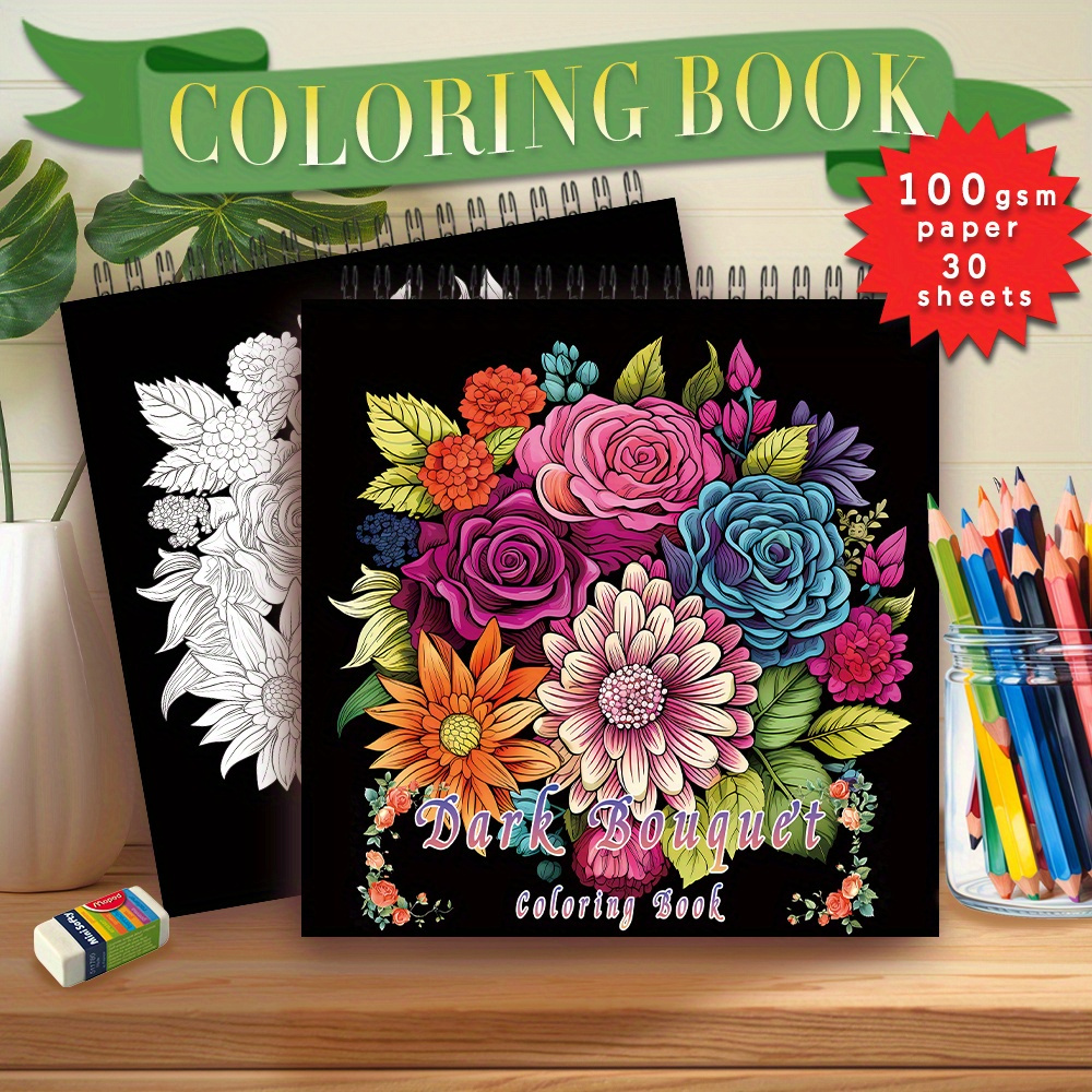 

Women's Spiral Coloring Book - 8.3x 8.3inch, 30 Sheets, Adult Coloring Book, Stress Anxiety Reduction, 100gsm Thick Paper, New Year's, Birthday, Easter, Thanksgiving, Independence Day Gift