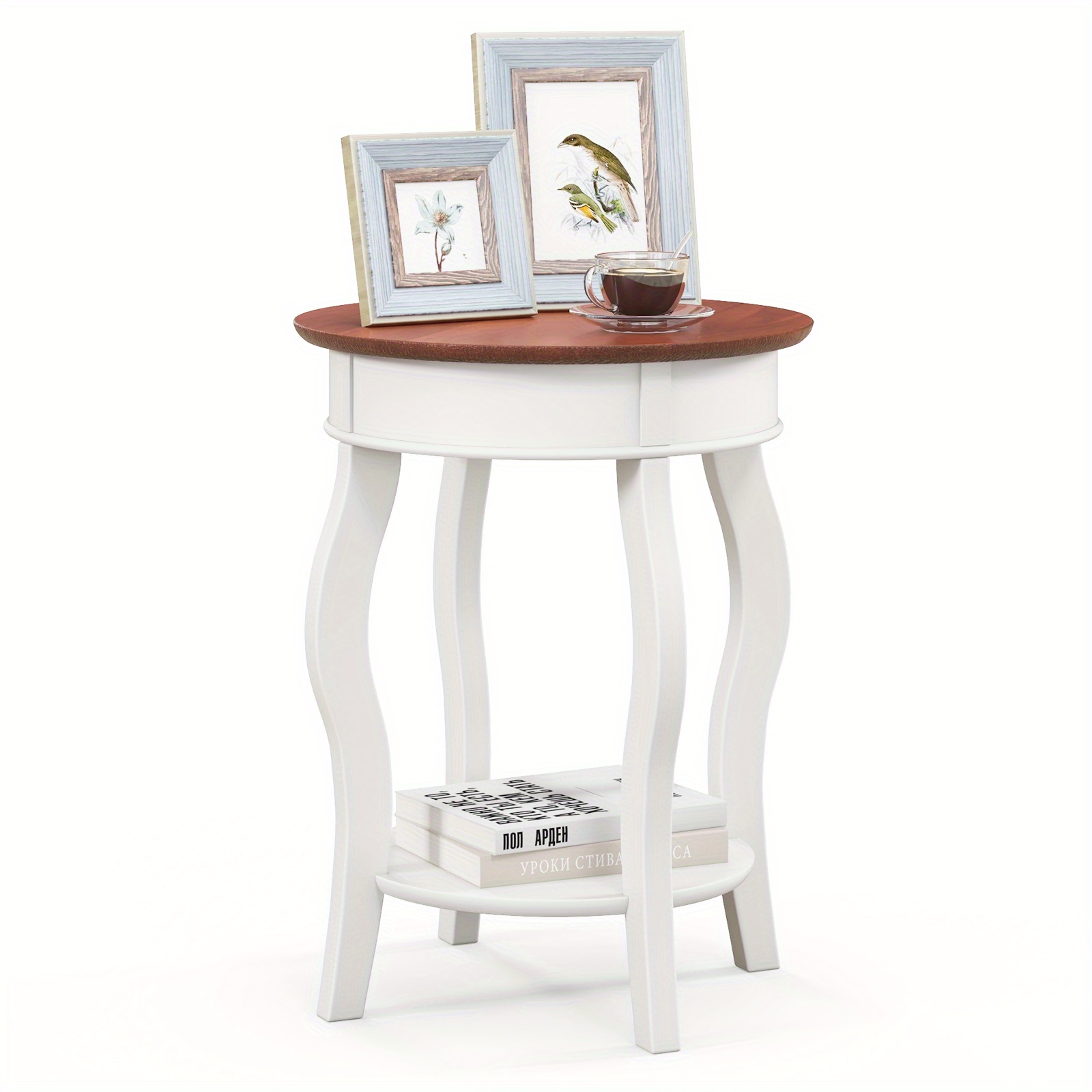

Lifezeal 2-tier Side Table W/ Storage Wooden Nightstand W/shelf & Solid Rubber Wood Legs, 1 Piece