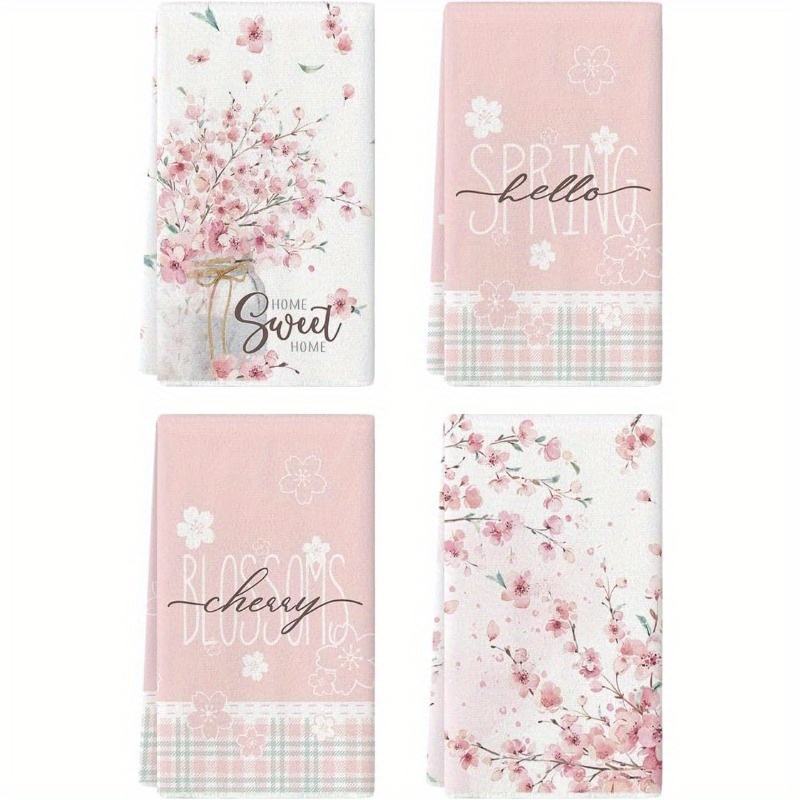 

Sakura Vase Kitchen Towels - Set Of 4, Polyester Dish Towels, 18x26 Inch, Design, Machine Washable For Home Decor