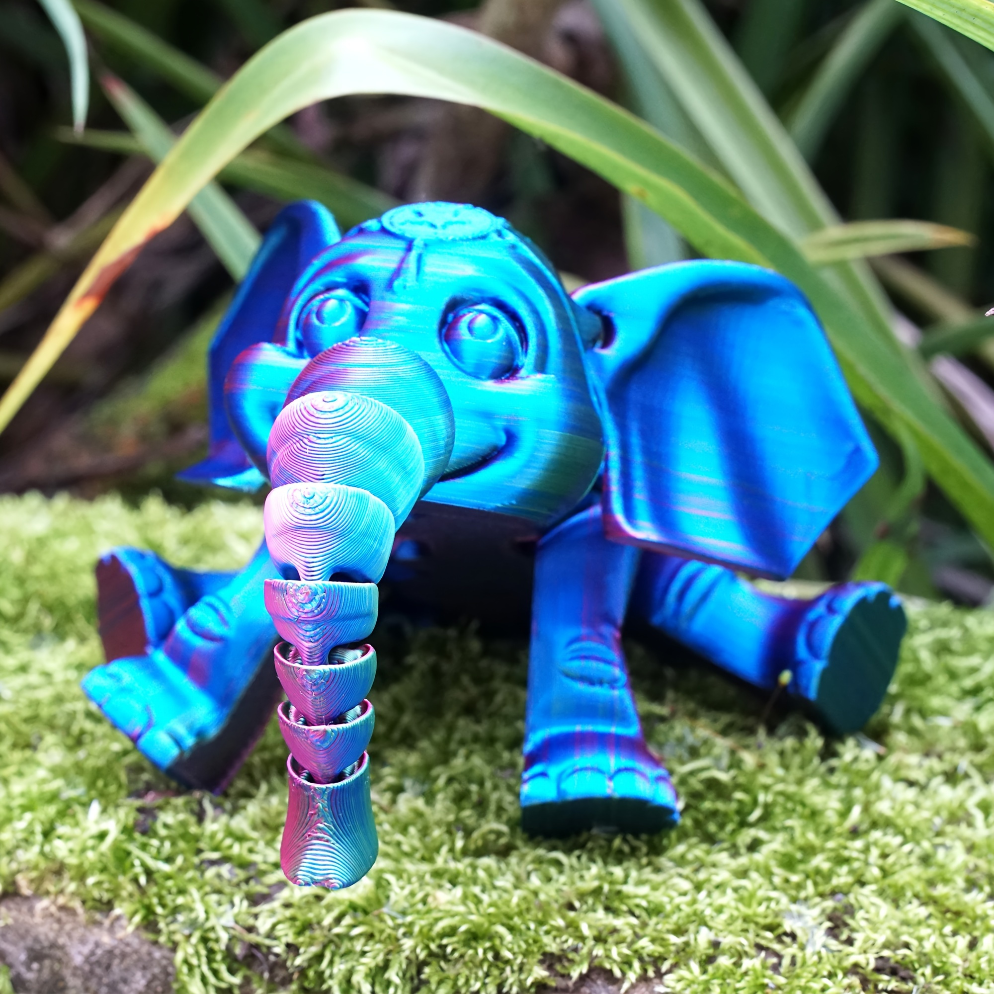 

1pc Plastic Articulated Elephant Toy - 3d Printed, Detailed, No Batteries Needed - Charming Anime-inspired Desktop Decoration With Moving Joints