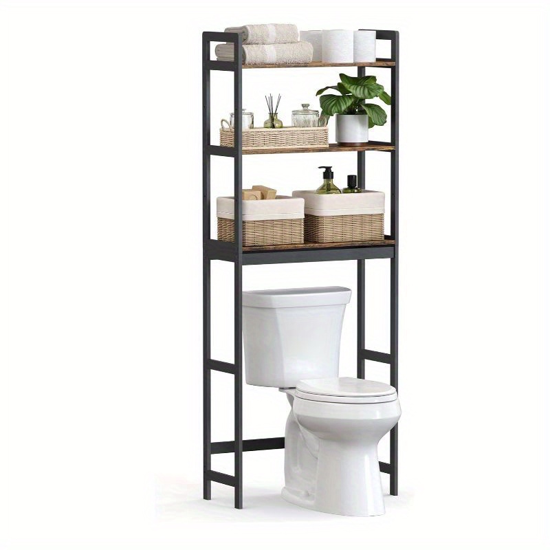 

Songmics Over The Toilet Storage, 3-tier Bathroom Organizer Over Toilet With Adjustable Shelves, Multifunctional Bathroom Shelf