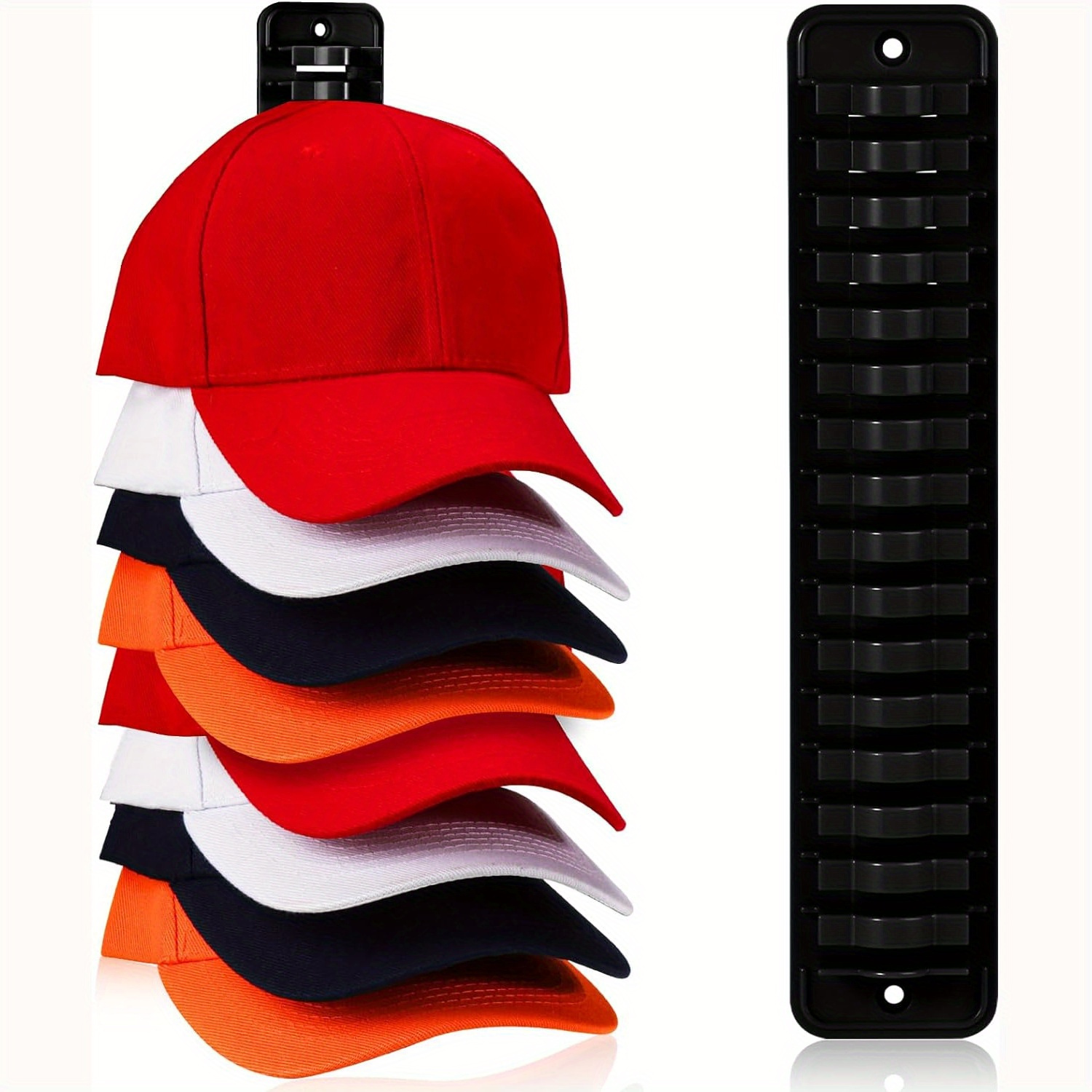 space saving wall mounted baseball cap organizer   plastic hat storage   rack hat storage for baseball caps hat organizer details 0