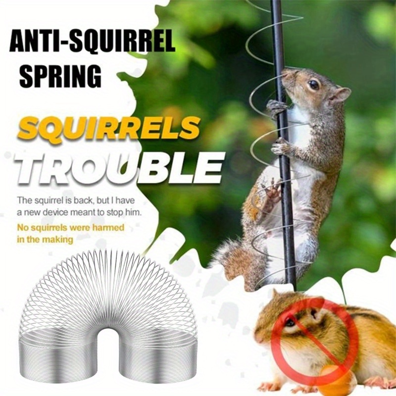 

Squirrel-proof Bird Feeder Pole Spring - Durable Carbon Steel Squirrel Baffle, Easy Install, Keeps Squirrels Away From Feeders