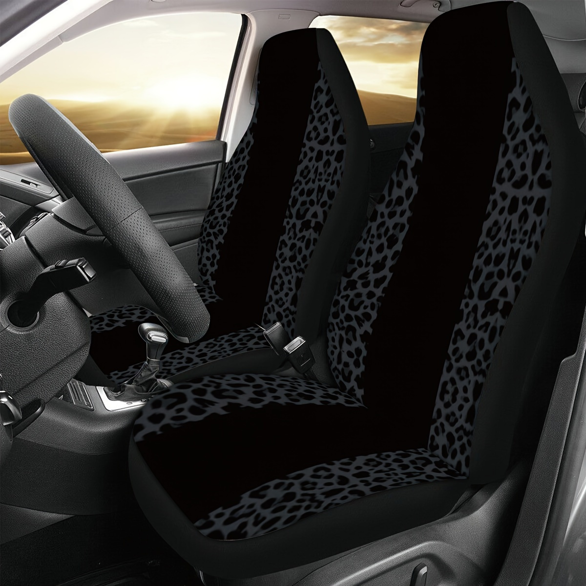 

1pc Universal Polyester Car Seat Cover - Leopard Print, Easy Installation, Fashionable Soft-touch, Durable, Universal Fit Vehicle Seat Protector