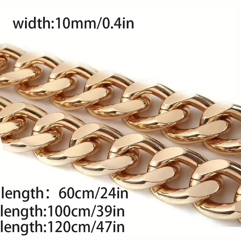 Catena Per Borsa 120cm - Tracolla In Metallo Bronzo Con Fibbie Per Borsette - Foto 4