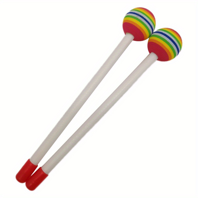 

Rainbow Ball - Orff Percussion Instrument With Plastic Handle And Rubber Mallet, Lollipop Design