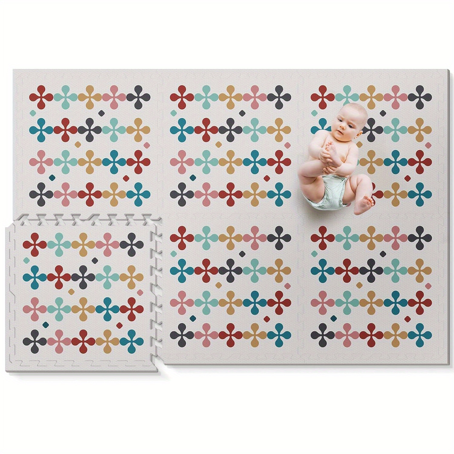 

Baby Play Mat - Foam Floor Tiles Interlocking Foam Play Mat 72x48 Inches Soft Non Toxic Puzzle Mat For Infants And Toddlers Tummy Time Mat Crawling Mat ()