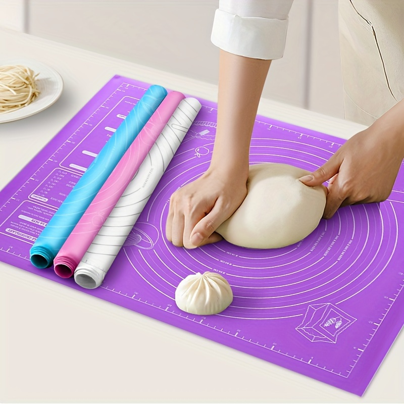 

1pcs /2pcs Silicone Pastry Mat, Non-stick Baking Mat, Counter Mat, Pastry Board Rolling Dough Mats, For Bread, Candy, Cookie Making, Baking Tools, Kitchen Gadgets, Kitchen Accessories