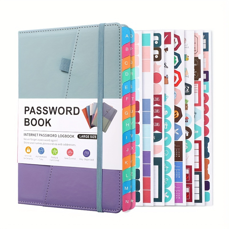 

sleek" A5 Premium Password Organizer With Letter Tabs - Internet & Email Login For , Includes Foldable Pocket For Extra Storage