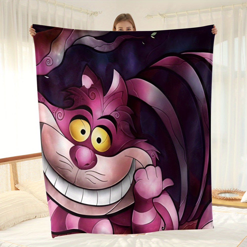 

Ume Cheshire Cat Fluffy Fleece Throw Blanket - High-quality Soft Polyester, Lightweight All-season Couch Blanket For Living Room, Ideal For Adults And Teens 14+