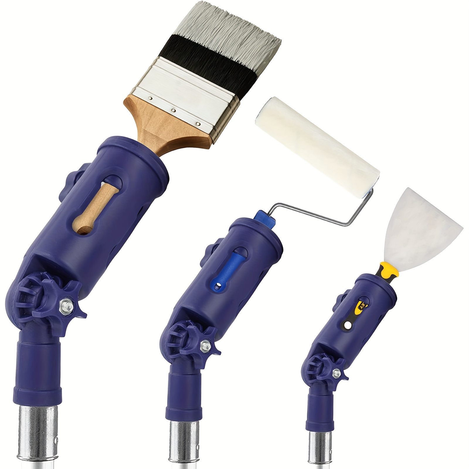 

Versatile & Precise Paint Brush Extender - Multi-angle For , High Reach, Portable Design In Varnished Blue