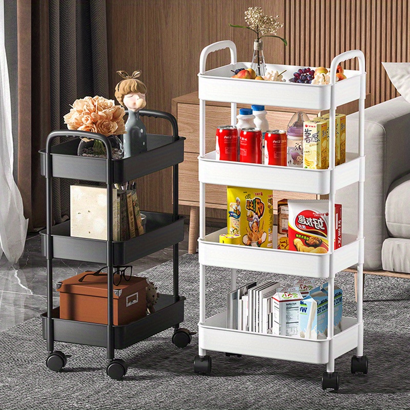 

3-tier Space-saving Storage Cart With Wheels - Multi-layer Movable Trolley, Shelf Organizer For Bedroom, Bathroom & More, No Power Needed, Battery-free, Odorless, Ideal For Beauty Spa Equipment