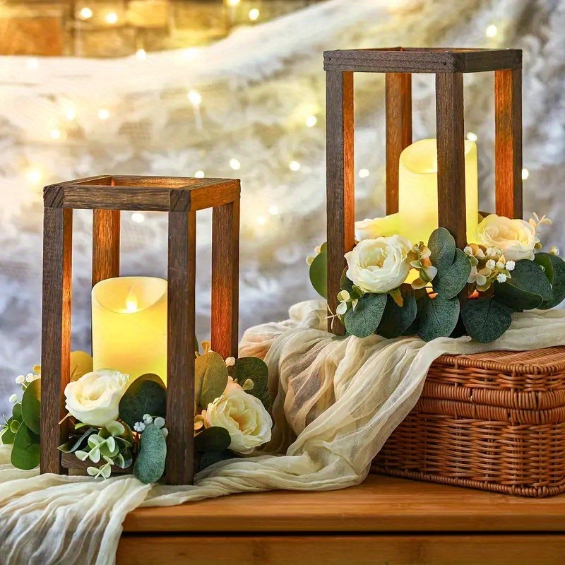 

Handcrafted Rustic Wooden Candlestick - Perfect For Wedding Centerpieces & Mother's Day Gifts, Country Style Dining Table Decor