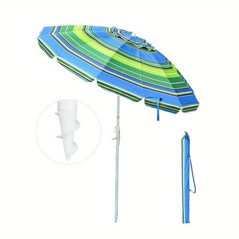

Beach Umbrella Tilt 7 Ft 12-rib W/ Anchor