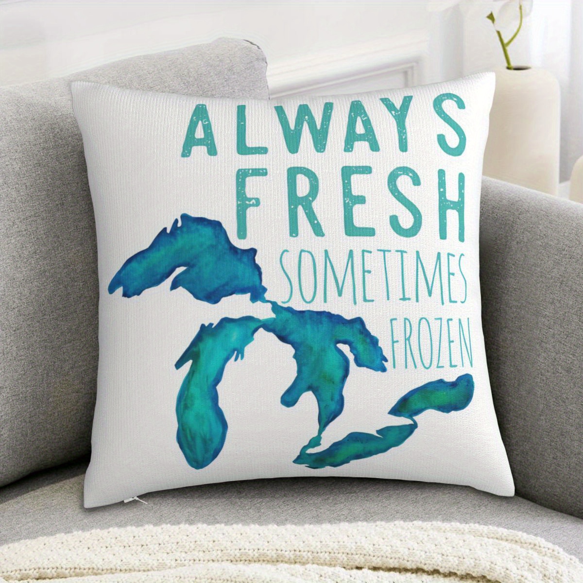 

Coastal Decorative Throw Pillow Cover, " Sometimes " Double-sided Print, Polyester Non-woven Fabric, Zipper Closure, Machine Washable - Fits Various Room Types, 18x18 Inches (1pc, No Insert)