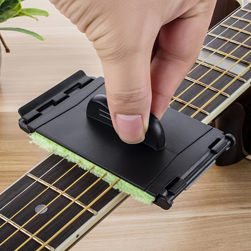 1pc Black Guitar String Cleaner Brush Board Scrubber - Fingerboard Rub Cleaning Tool for Acoustic Electric Bass Maintenance Care Accessories, Acoustic Guitar Accessories