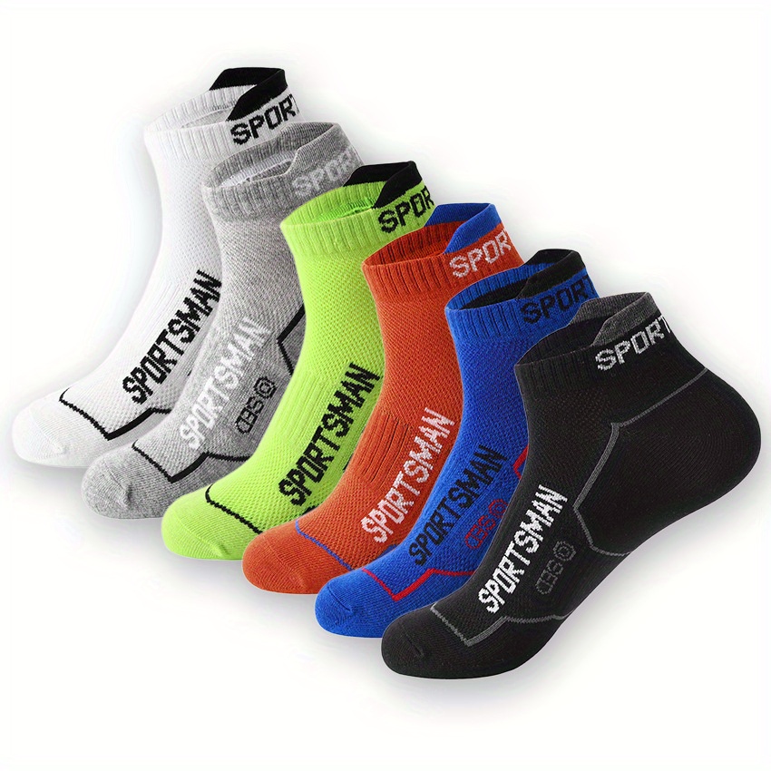 

6pairs Mix Sports Socks Running Socks Shallow Men's Socks Thin Socks Mesh
