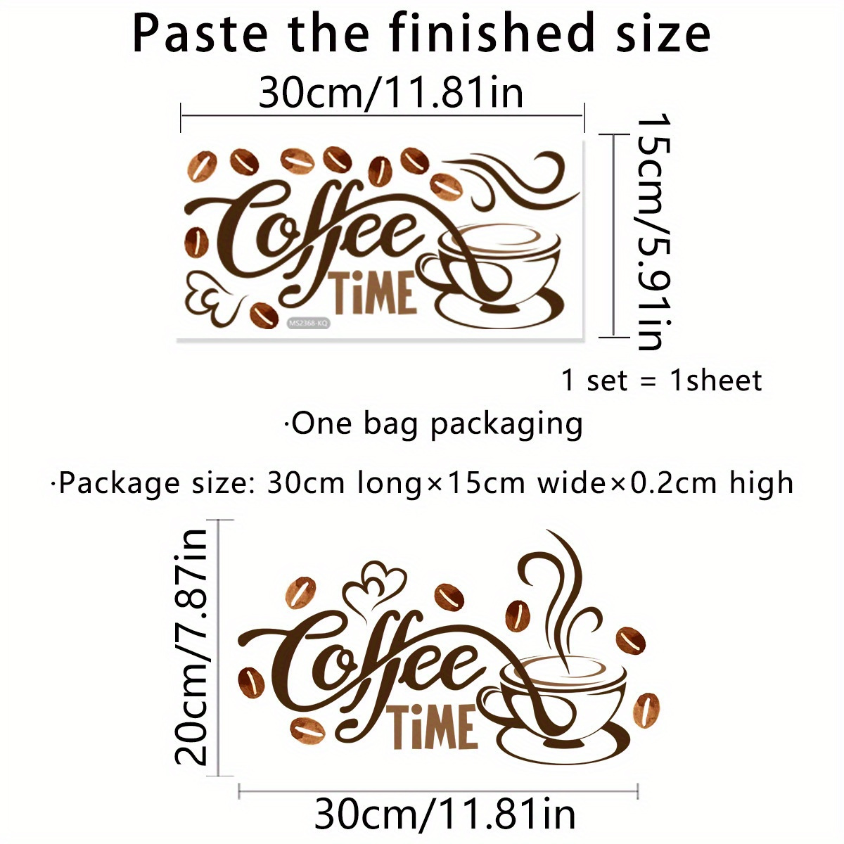 Wall Stickers Coffee Shop Living Room Home Decoration Self-adhesive Wall Stickers