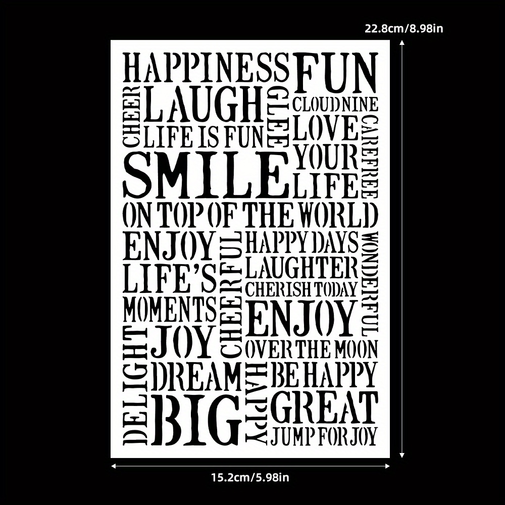 1pc New Arrivals Smile Background Stencils Reusable Design. Decor For Diy Scrapbooking Crafts, Painting Album, Decorative Paper Cards, Spray Painting Tools. !