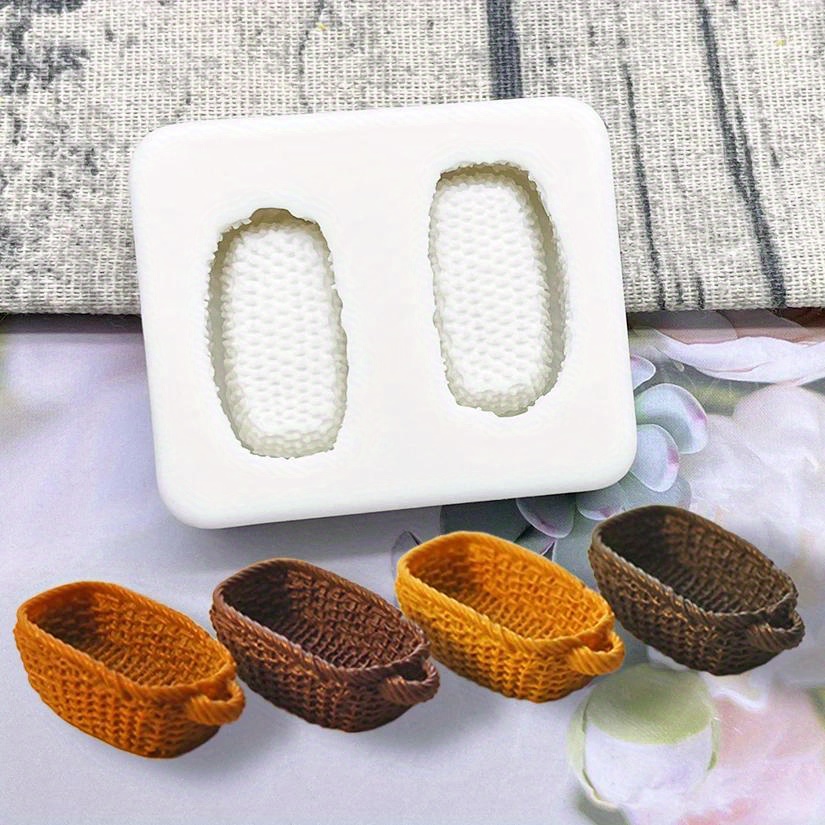 

1pc Lead-free Silicone Basket Shaped Mold For Fondant, Resin & Cupcake Decorating - Baking Tool