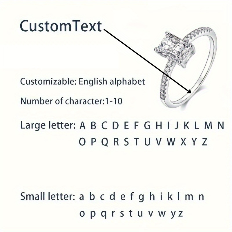 925 Silver Radiant Cut Moissanite Ring
