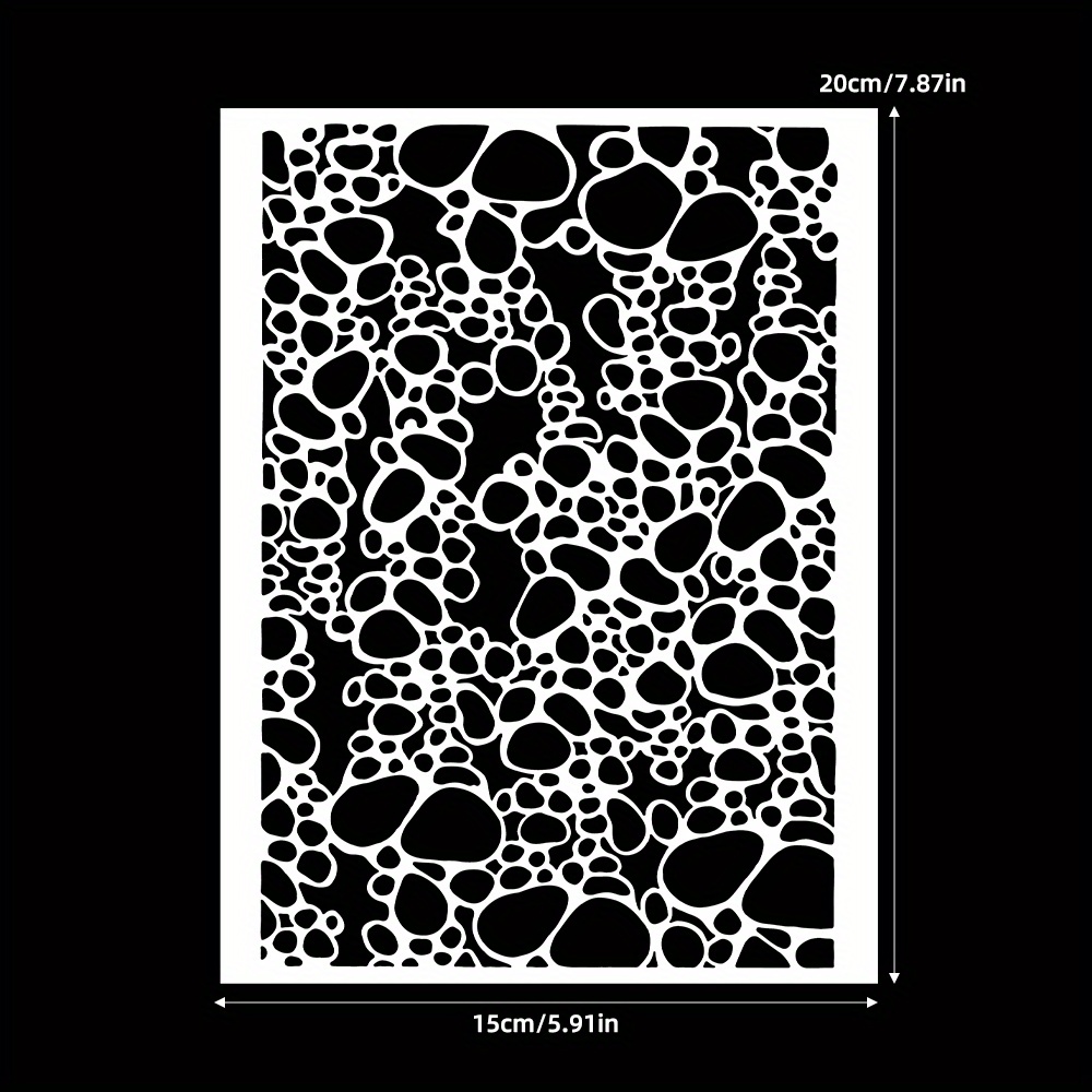 1pc Cobblestone Pattern Plastic Stencil For Diy Crafts, Scrapbooking, Cardmaking, And Embossing – Intricate For Artistic Projects, Greeting Cards, And Photo Gifts, Stencils For Crafts Reusable